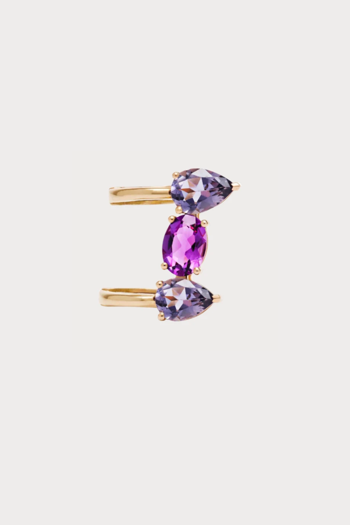 Tanzanite and Amethyst Ear Cuff