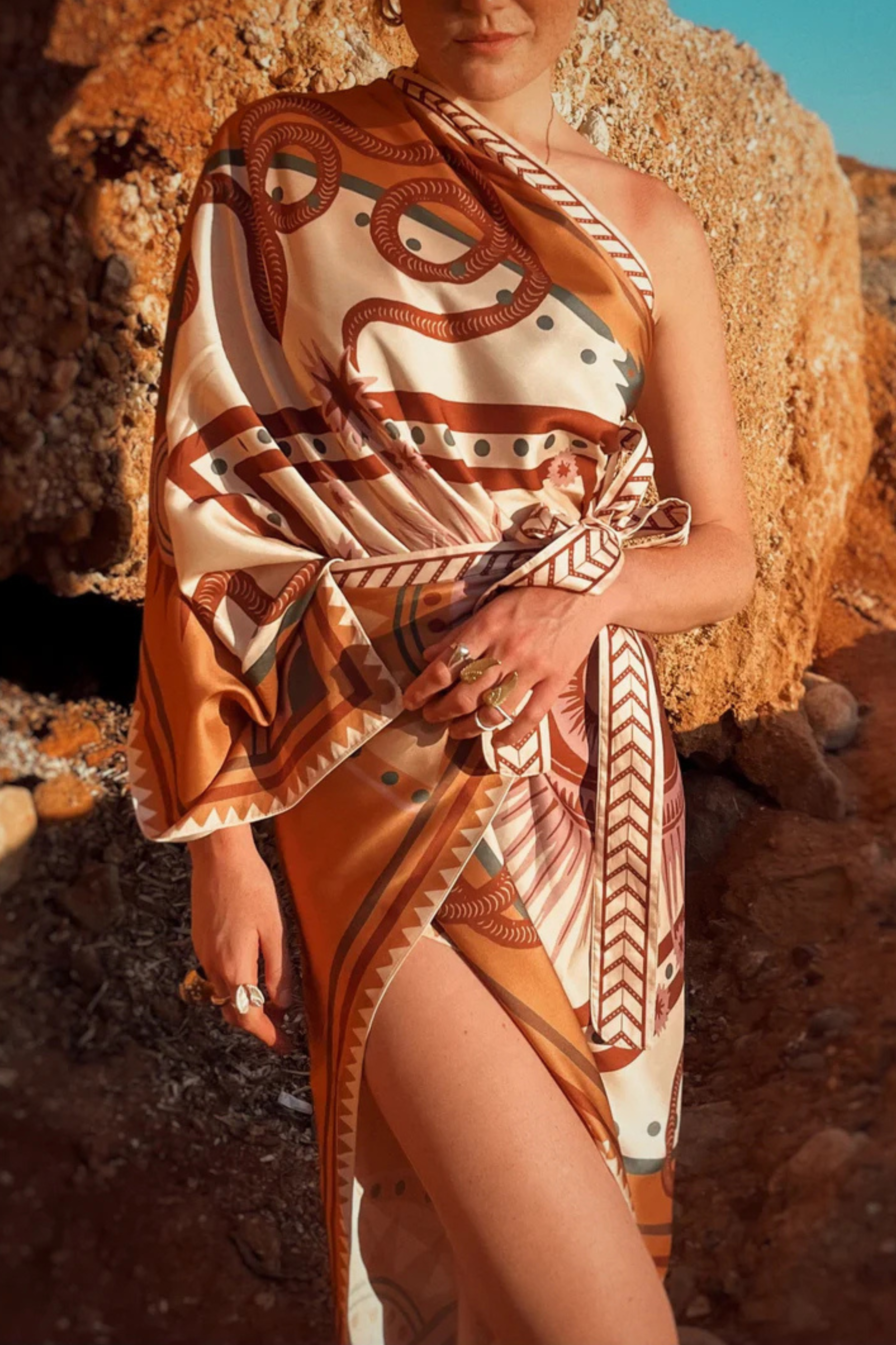 Nazar Sari- Wrapdress, Cream