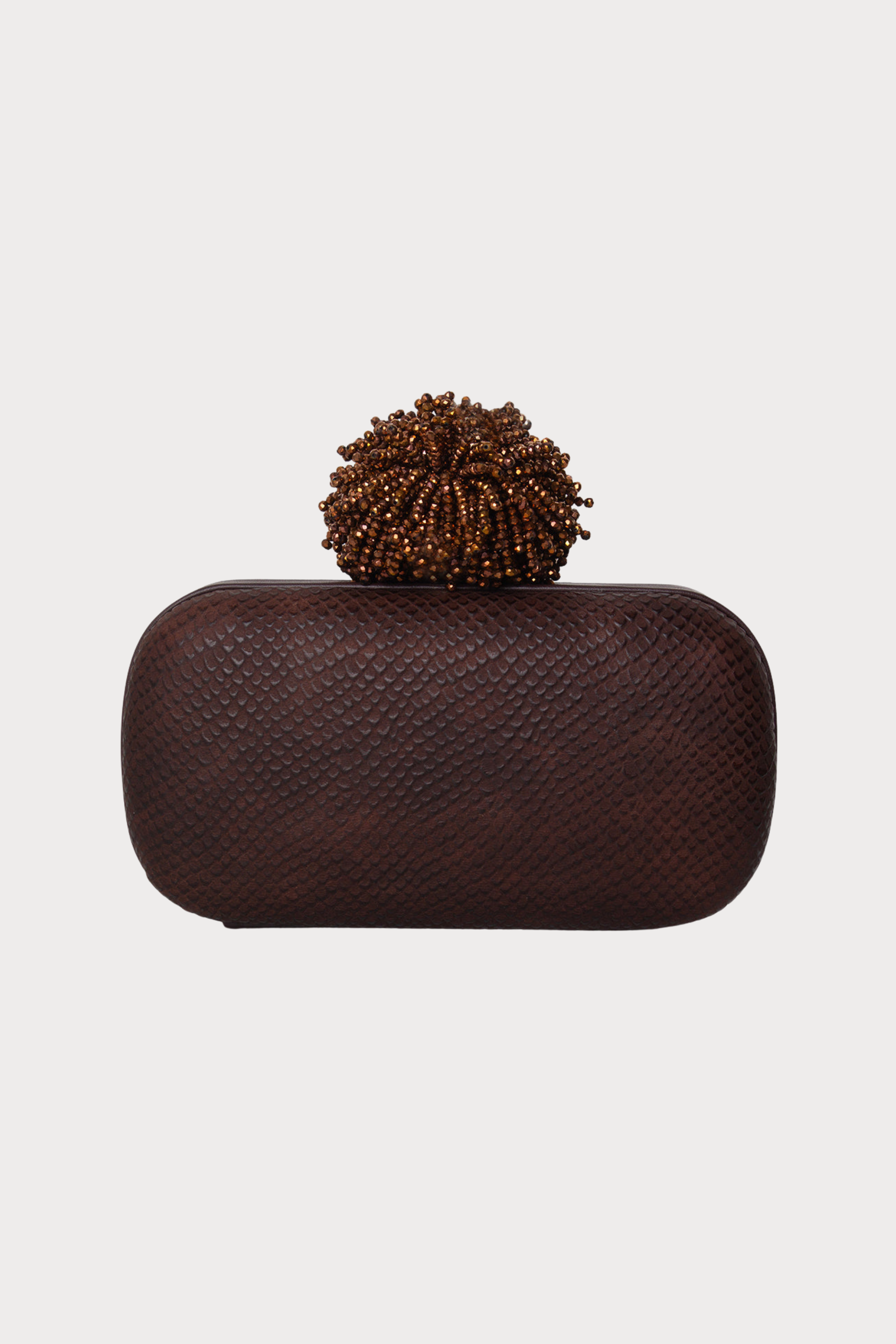 Dahlia Crystal On Brown Leather Box