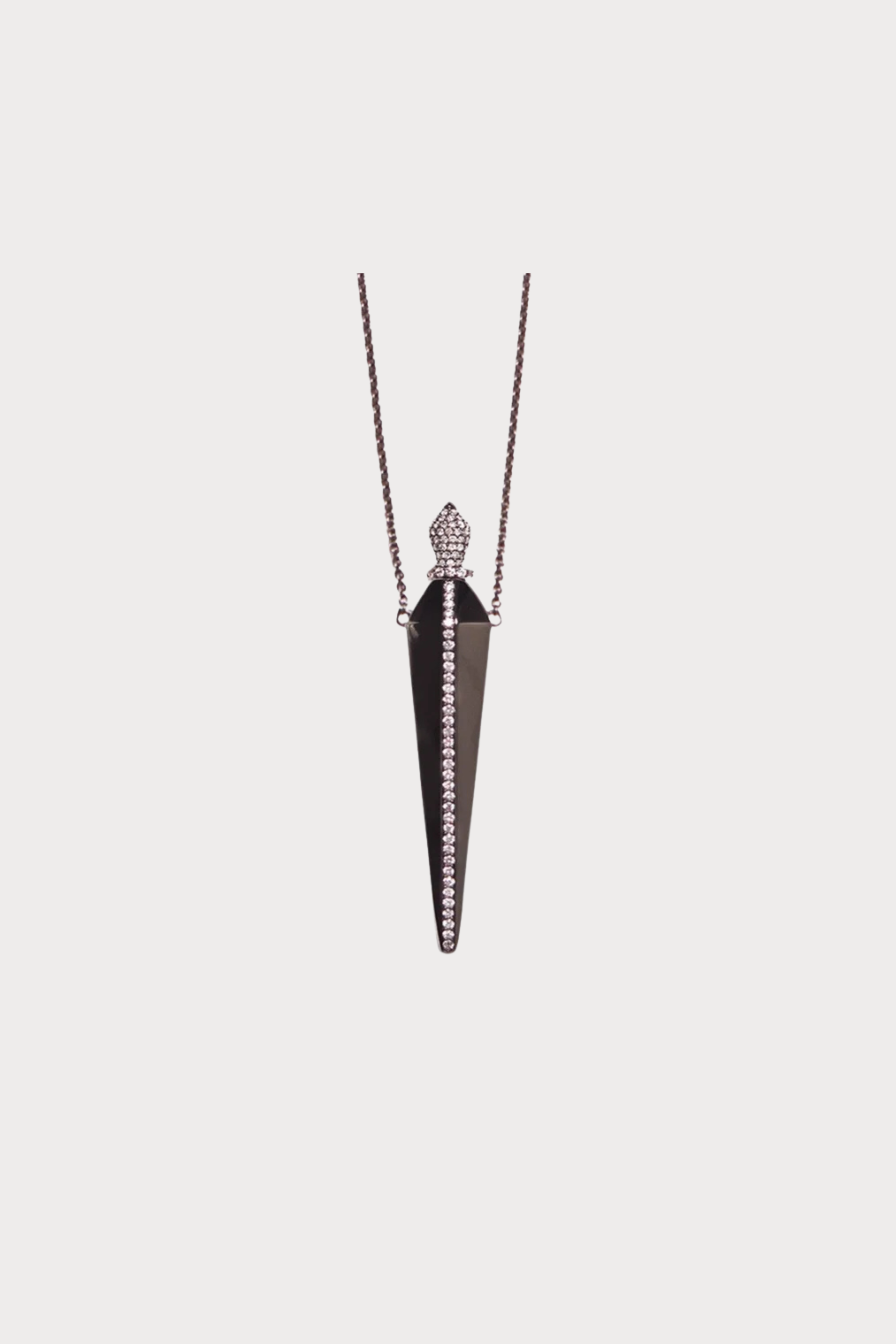 Black and Gold Diamond Amulette Necklace