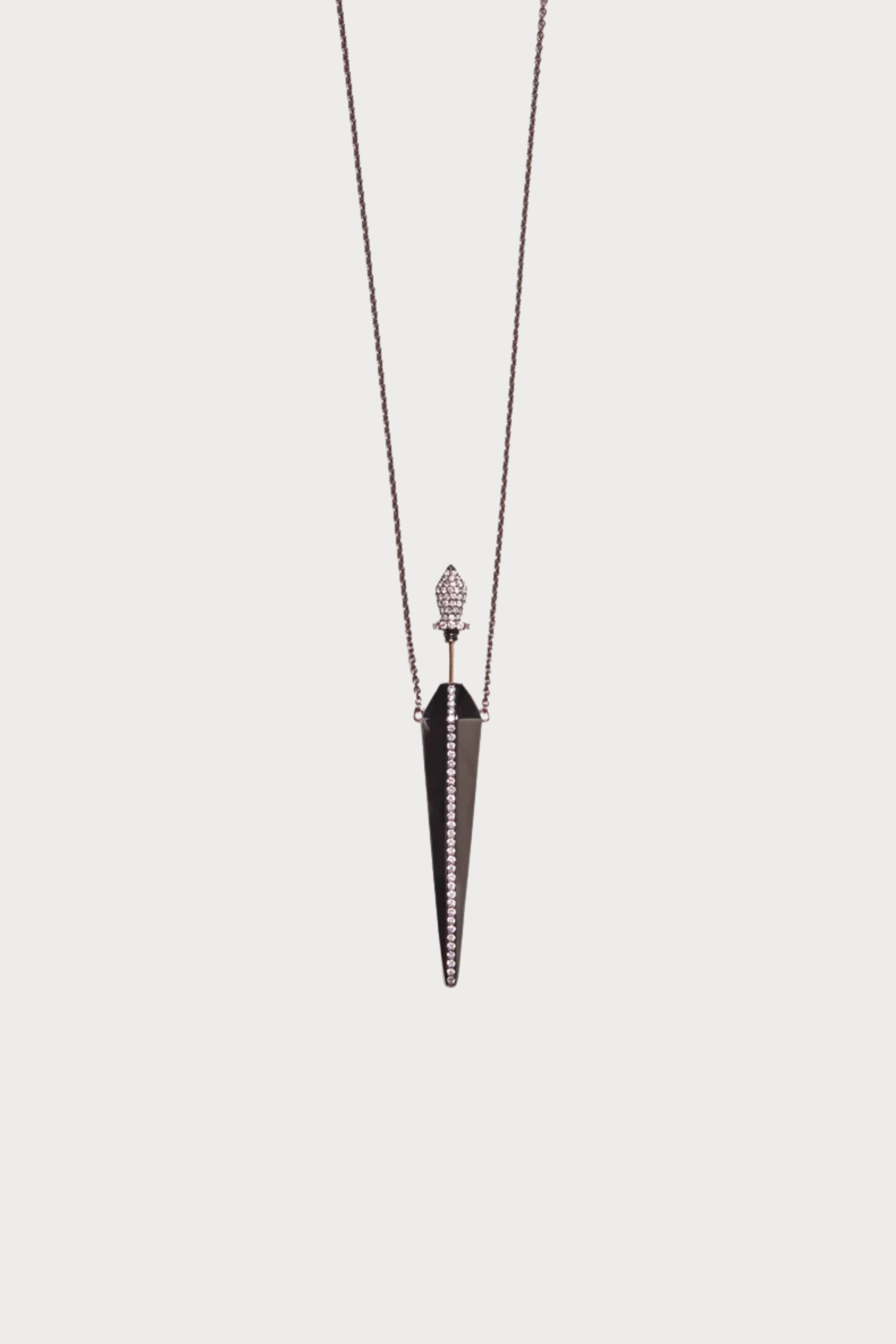 Black and Gold Diamond Amulette Necklace