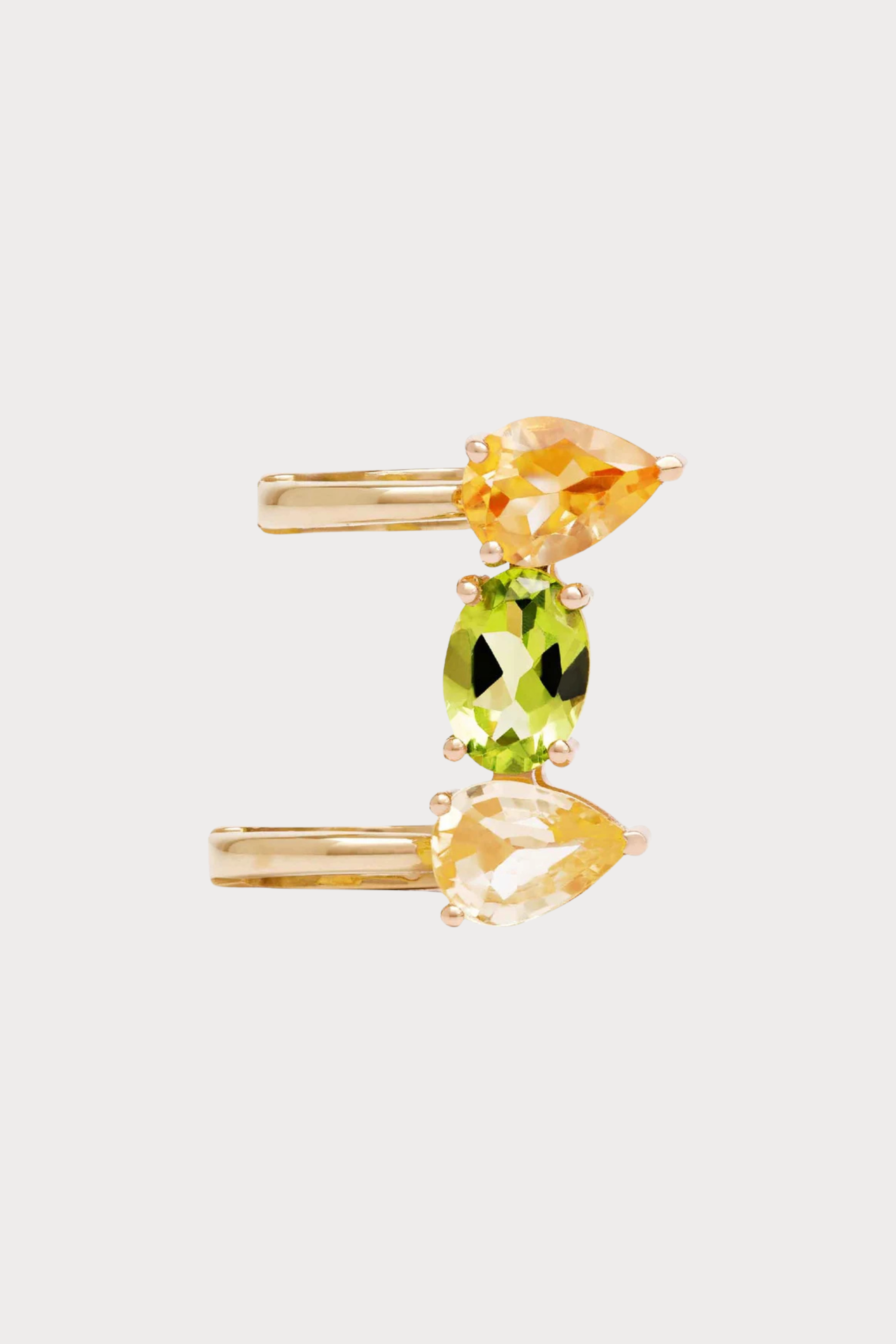 Citrine, Peridot and Sapphire Ear Cuff