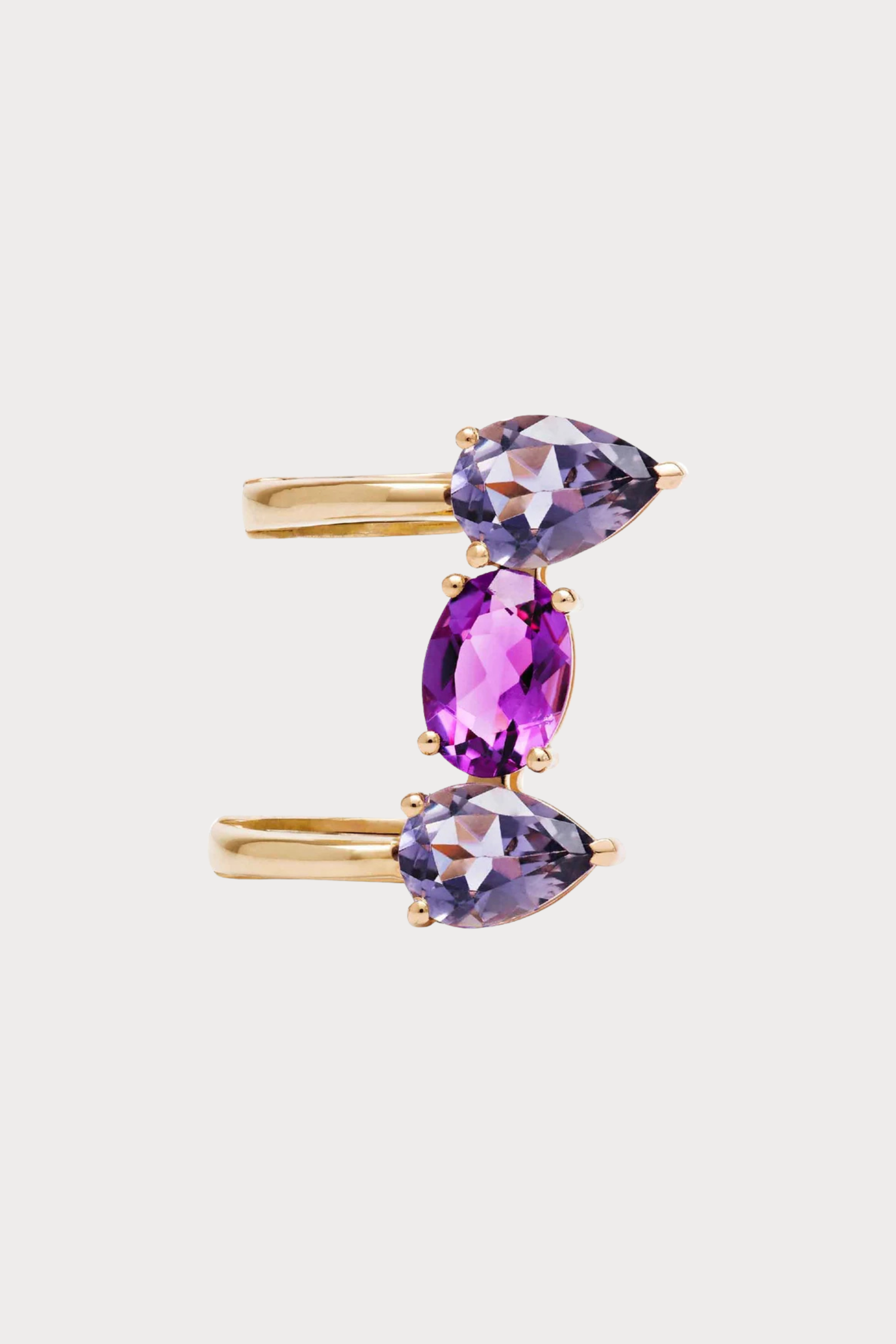 Tanzanite and Amethyst Ear Cuff