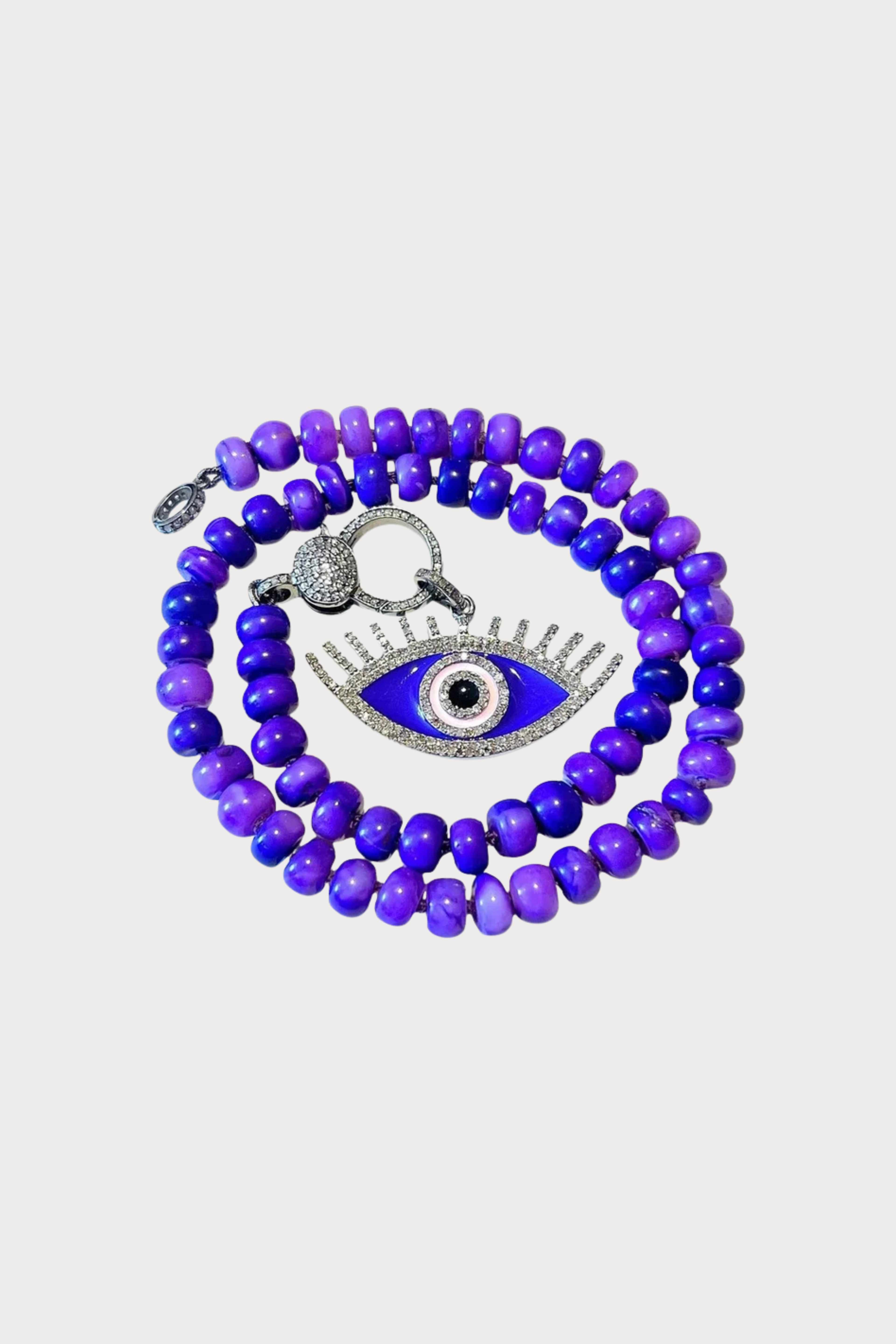 Purple Diamond Evil Eye Necklace