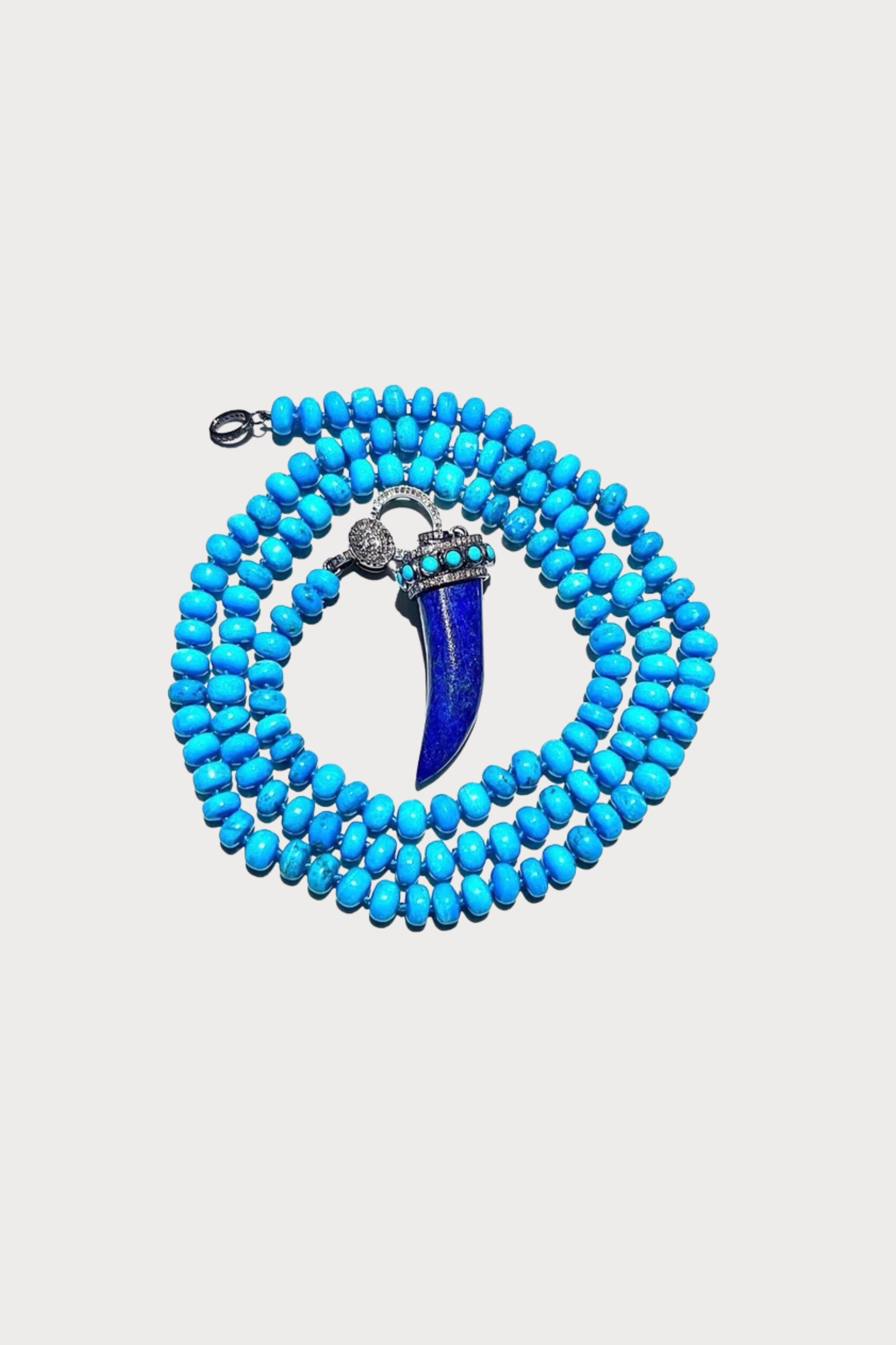 Turquoise Knotted Necklace with Turquoise Horn