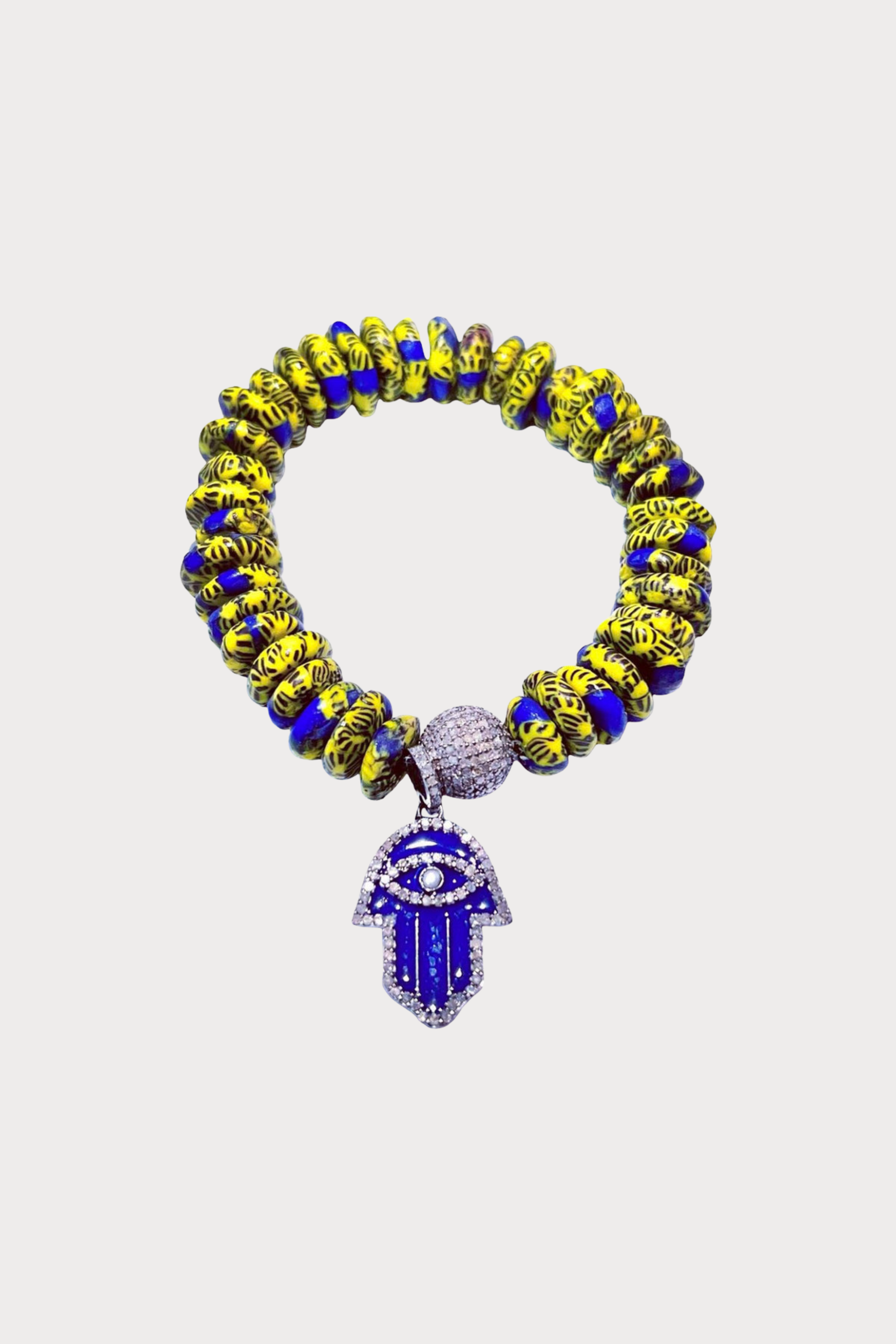 Ghana Bracelet with Pearl Hamsa