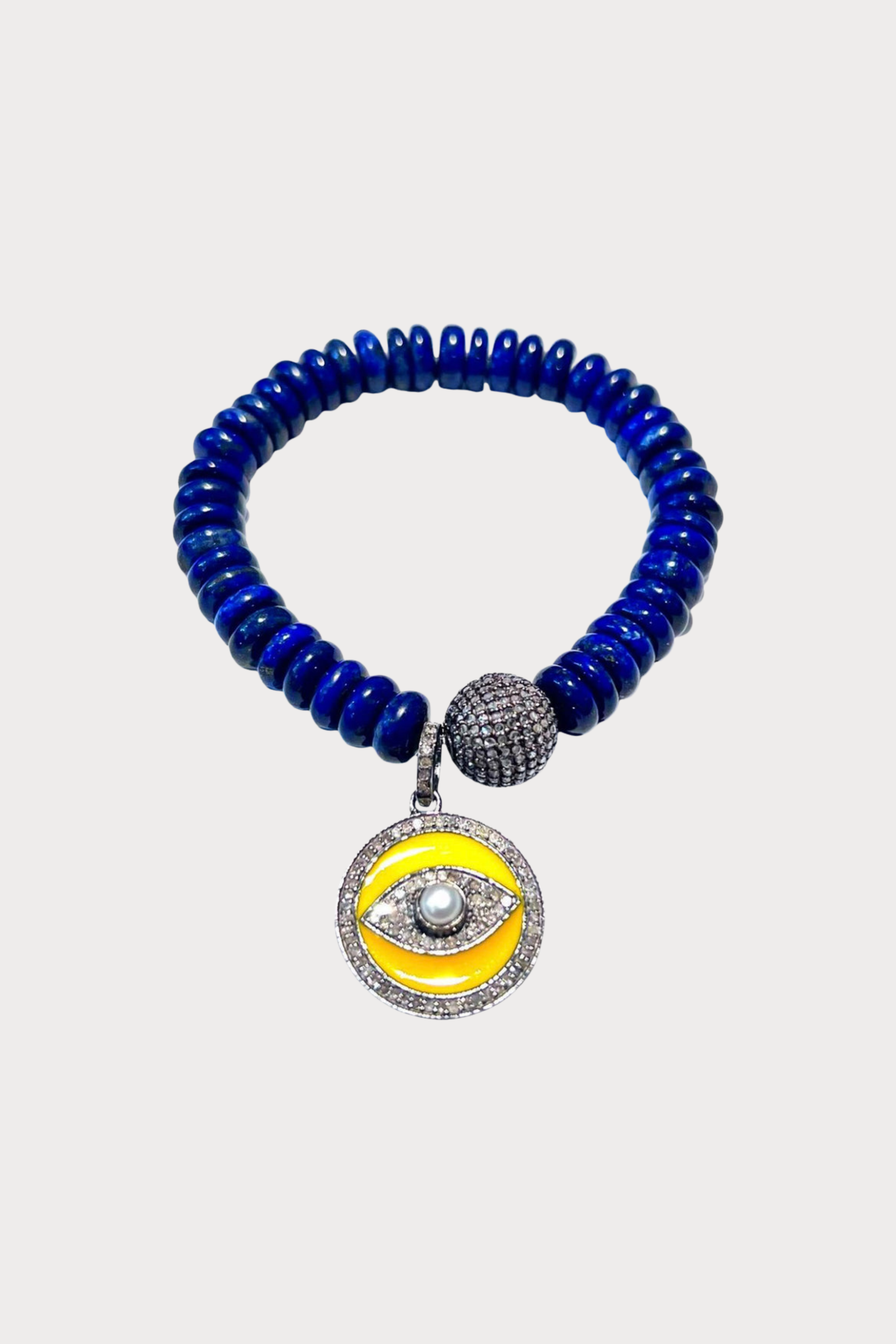 Blue Lapis Bracelet with Evil Eye