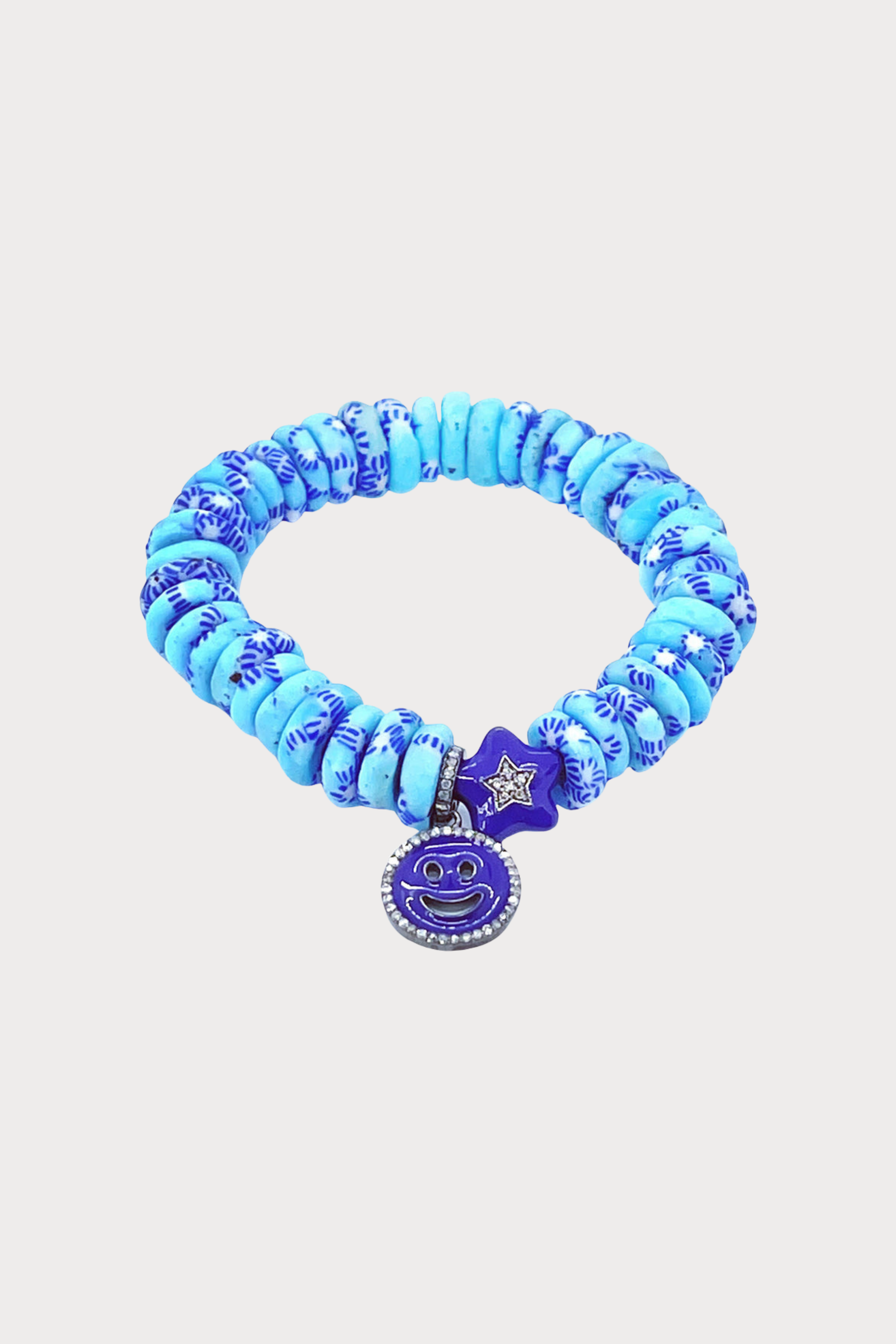 Blue and Purple Ghana Stretch Bracelet