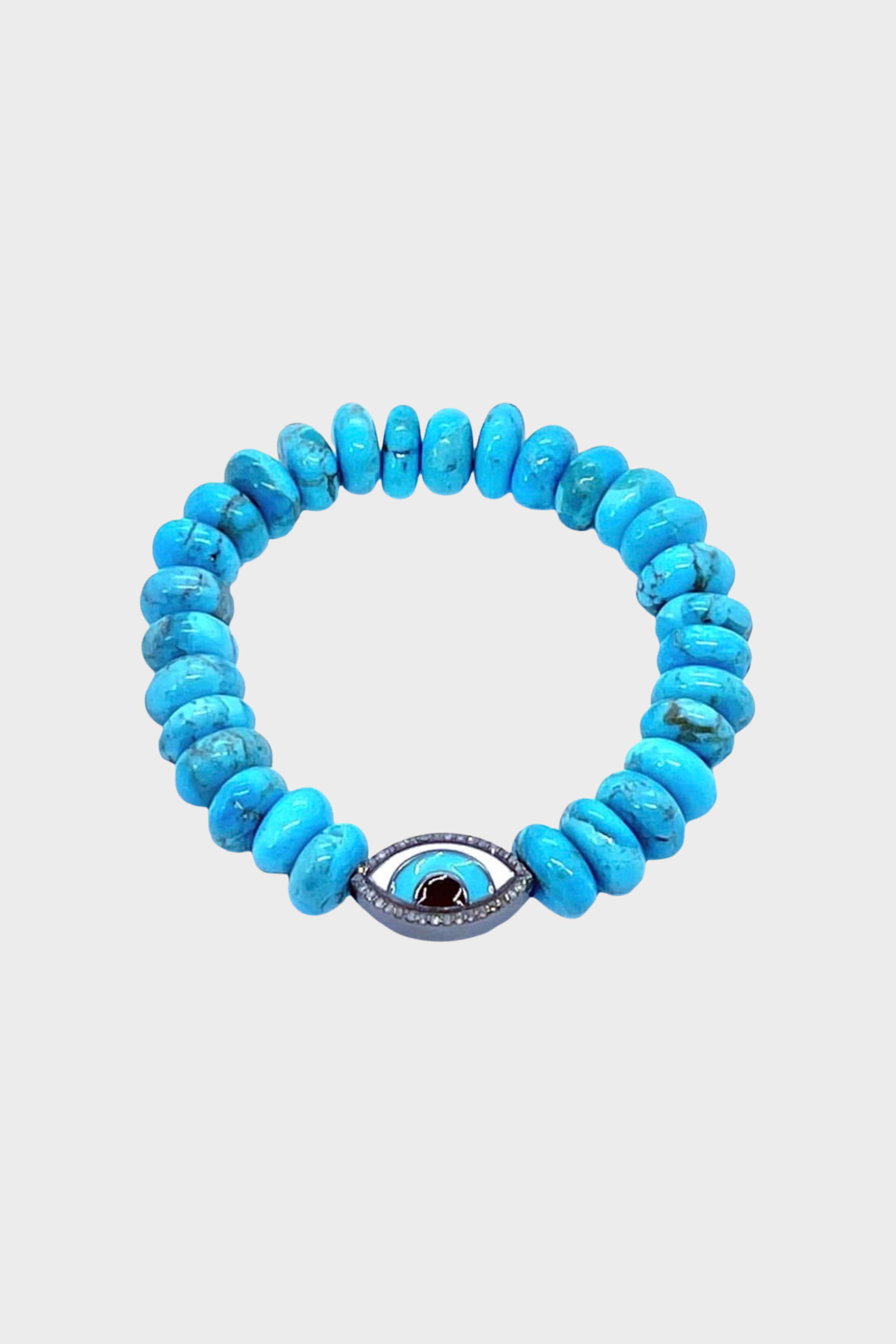 Turquoise Stretch Bracelet Diamond Evil Eye