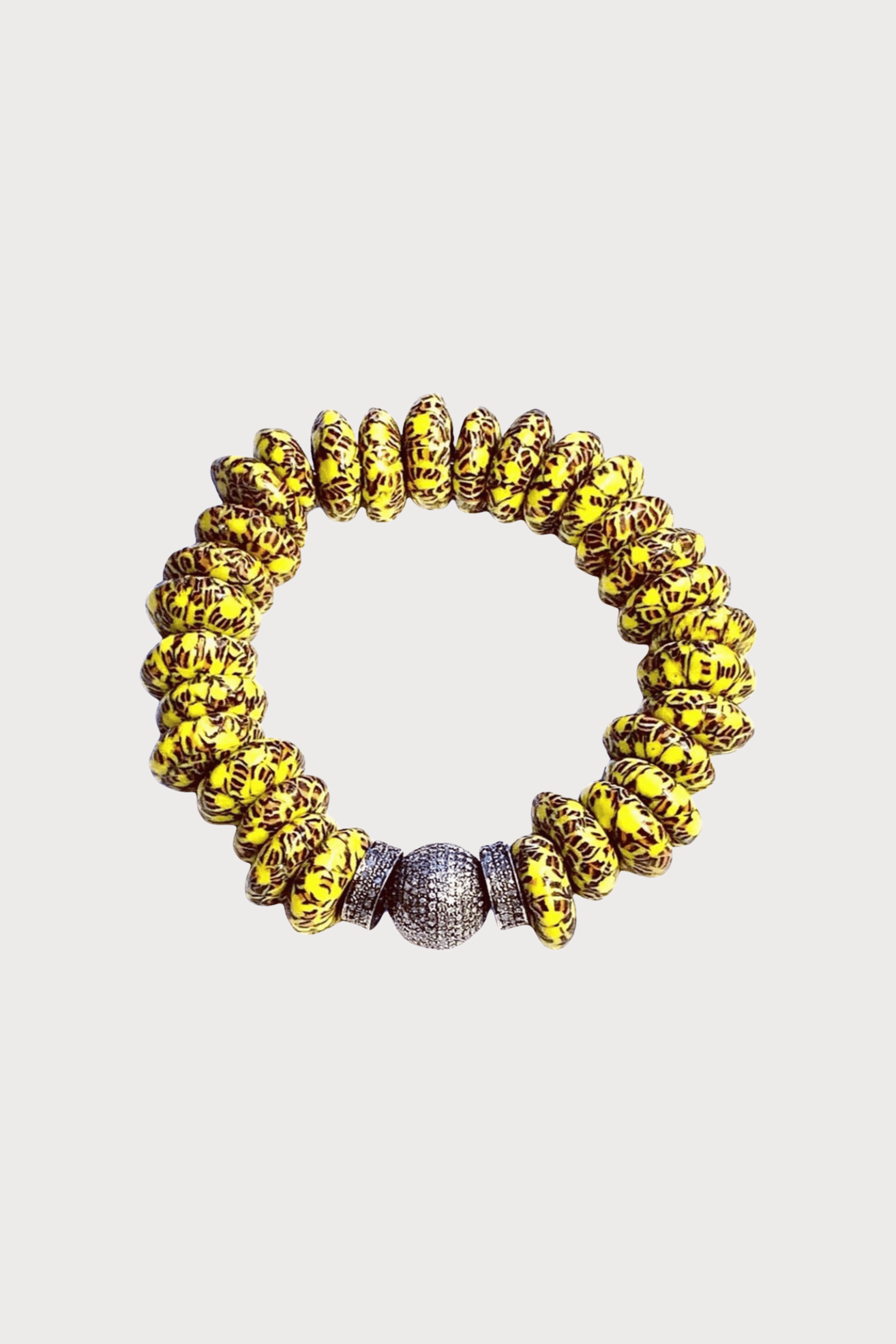 Yellow & Black Ghana Bracelet Diamond Ball