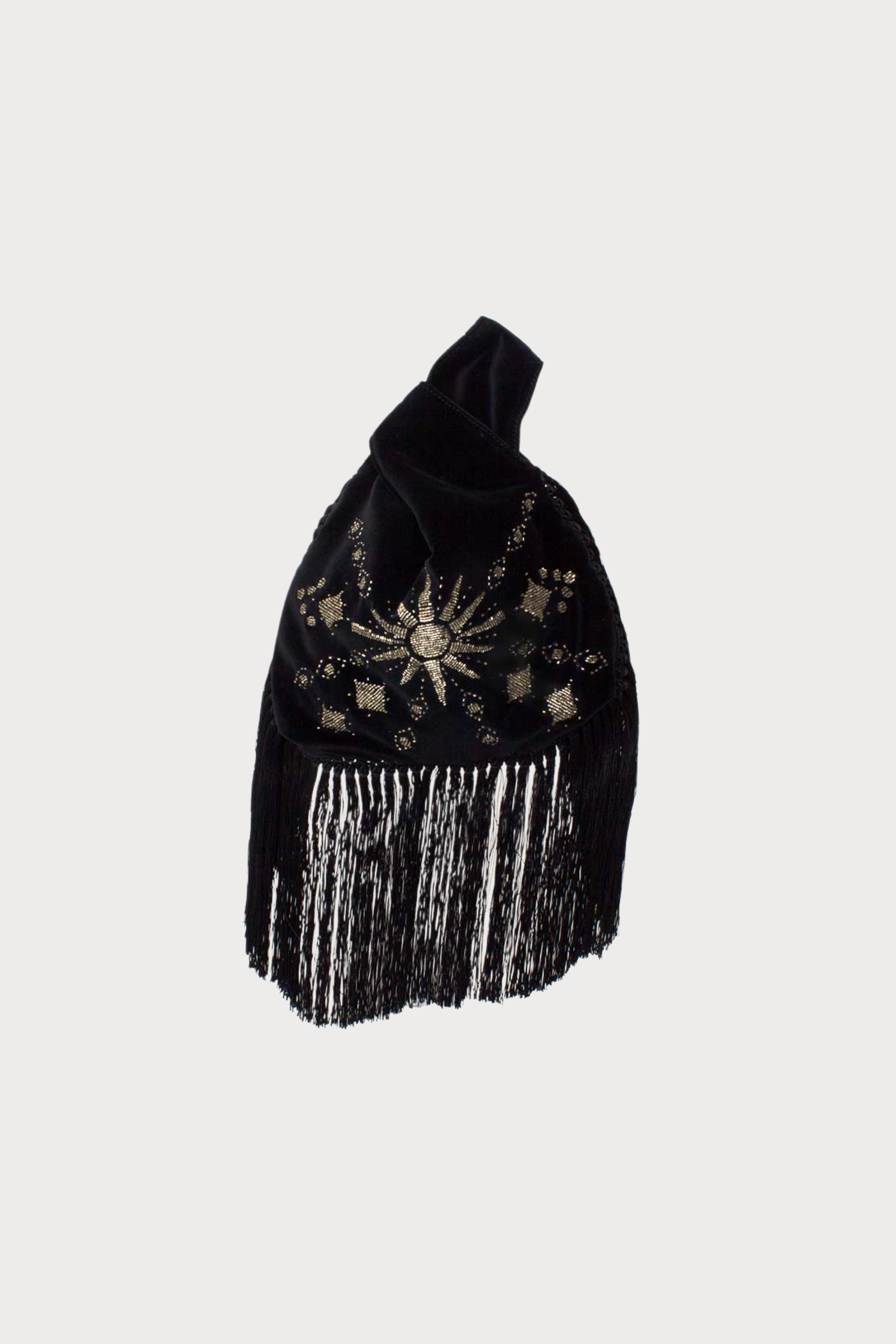 Sunrise on Black Velvet Slip Bag with Fringes