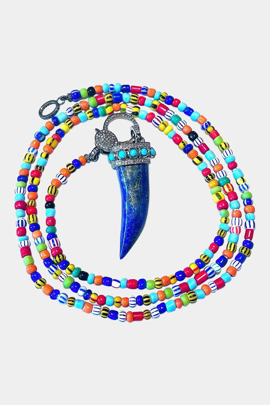 African Diamond Horn Necklace