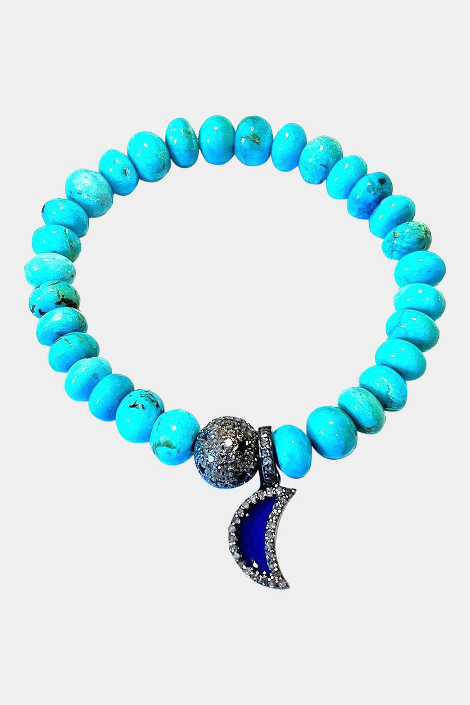 Turquoise Diamond Moon Bracelet
