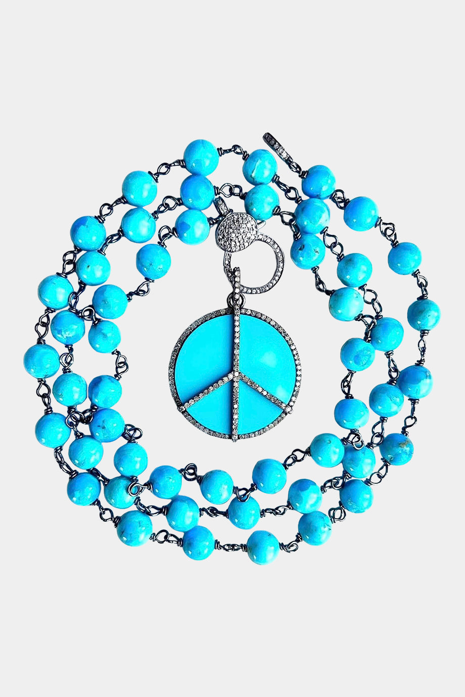 Turquoise Diamond Peace Necklace