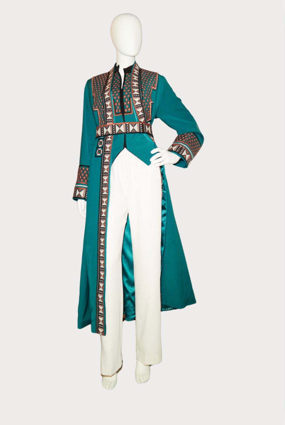 Embroidered Robe Jacket with Belt