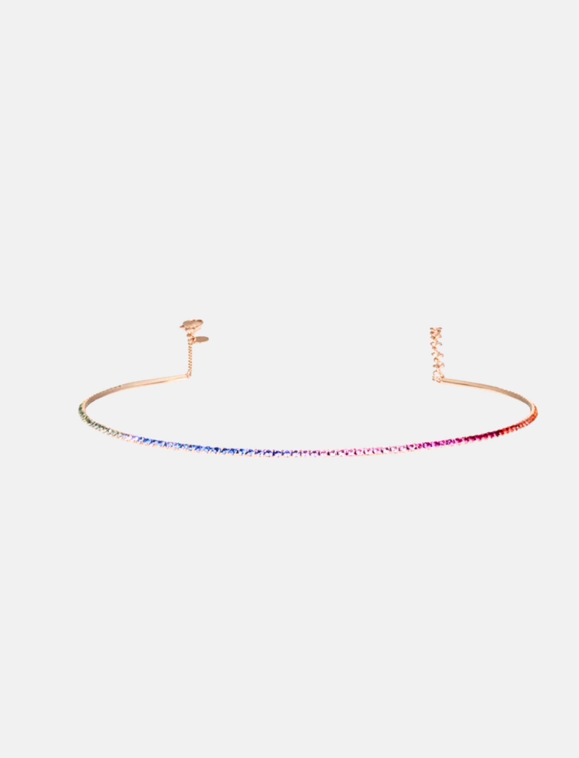 Rose Gold Rainbow Choker Necklace