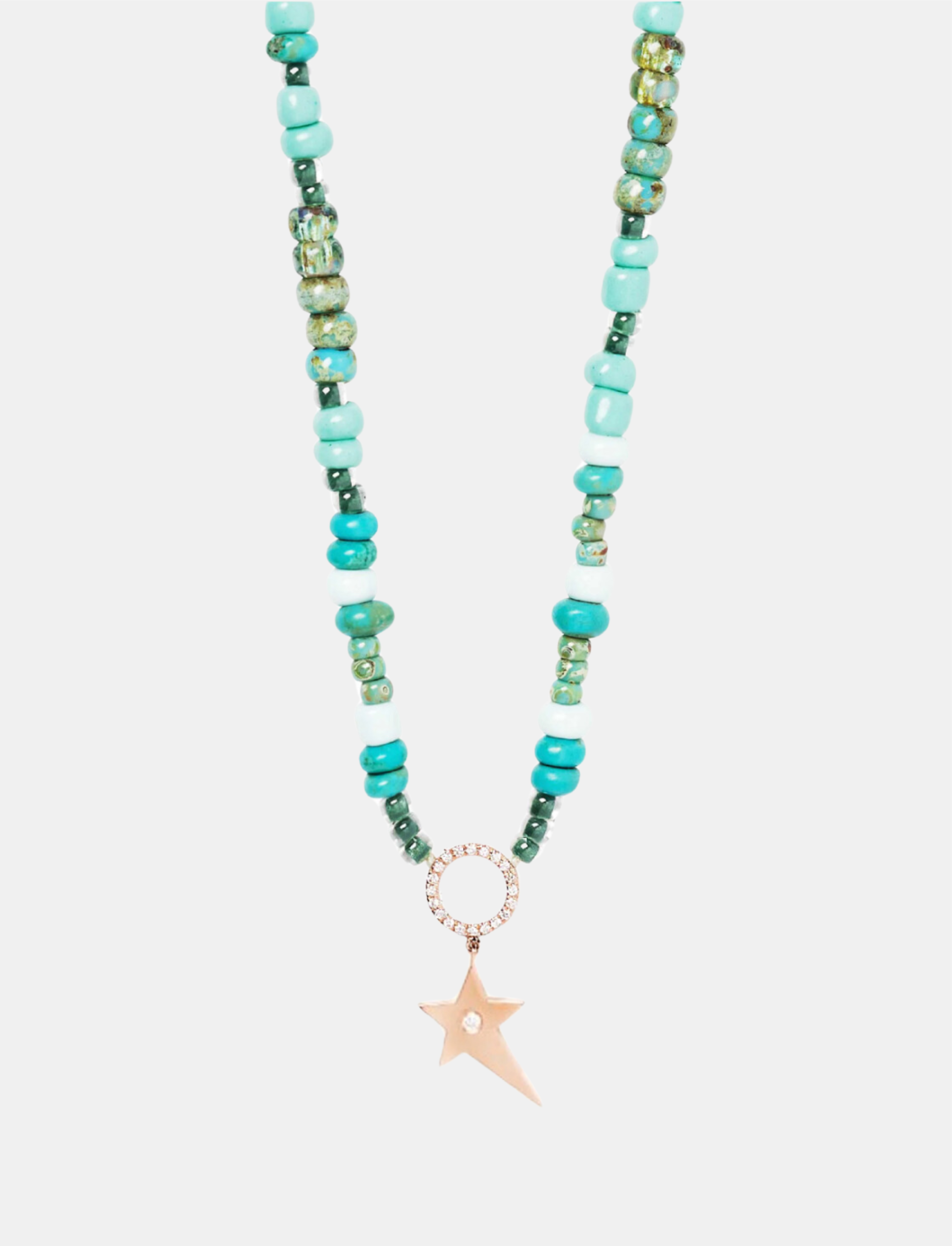 Star Hippie Necklace with Turquoise Beads