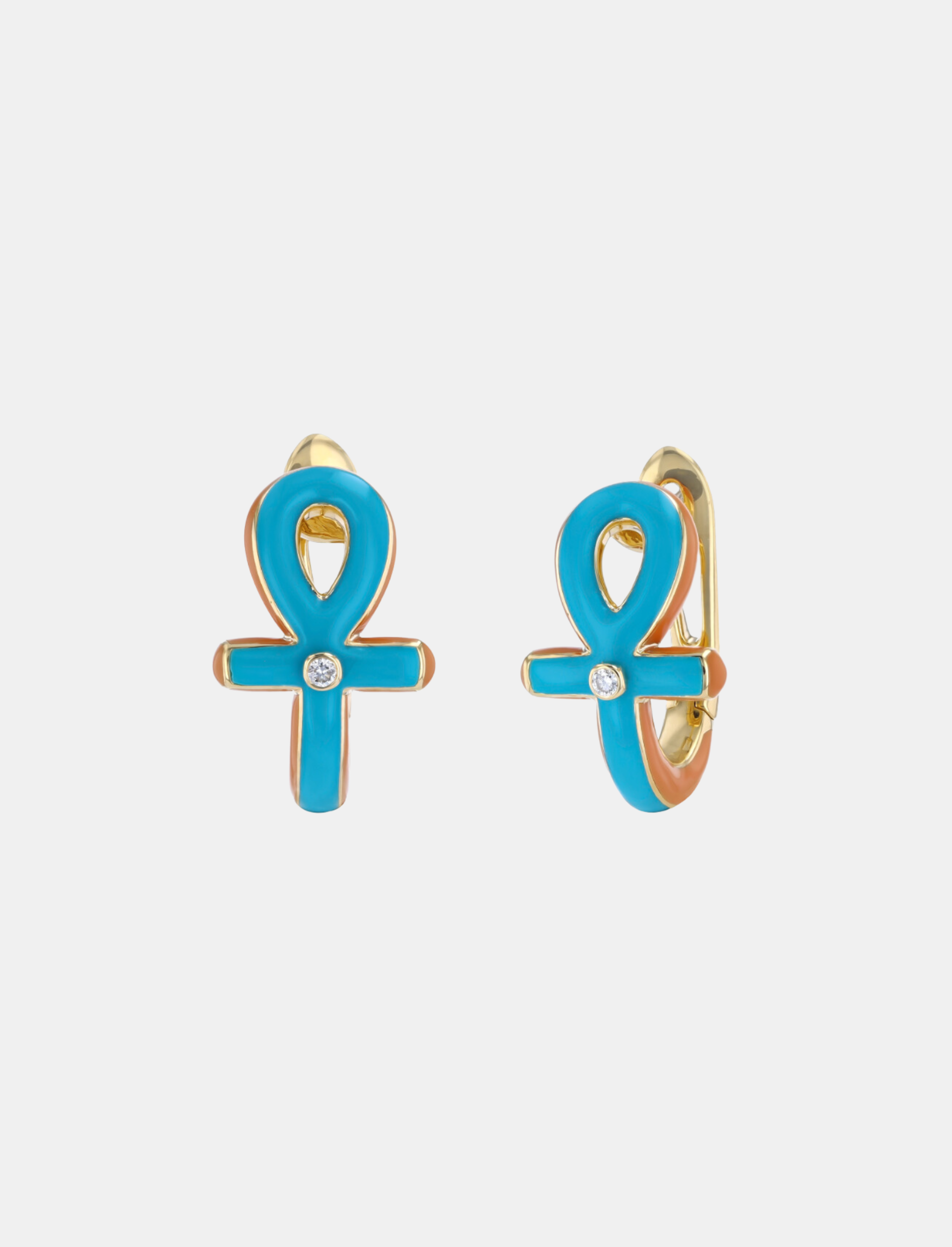 Ankh Earrings Turquoise