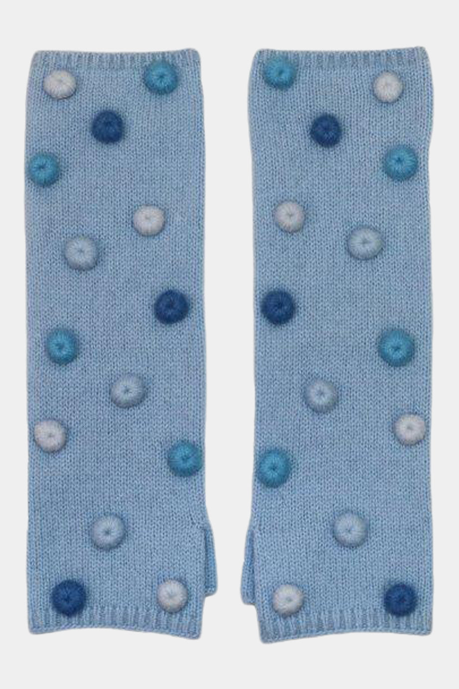 Long Fingerless Gloves with Crochet Buttons