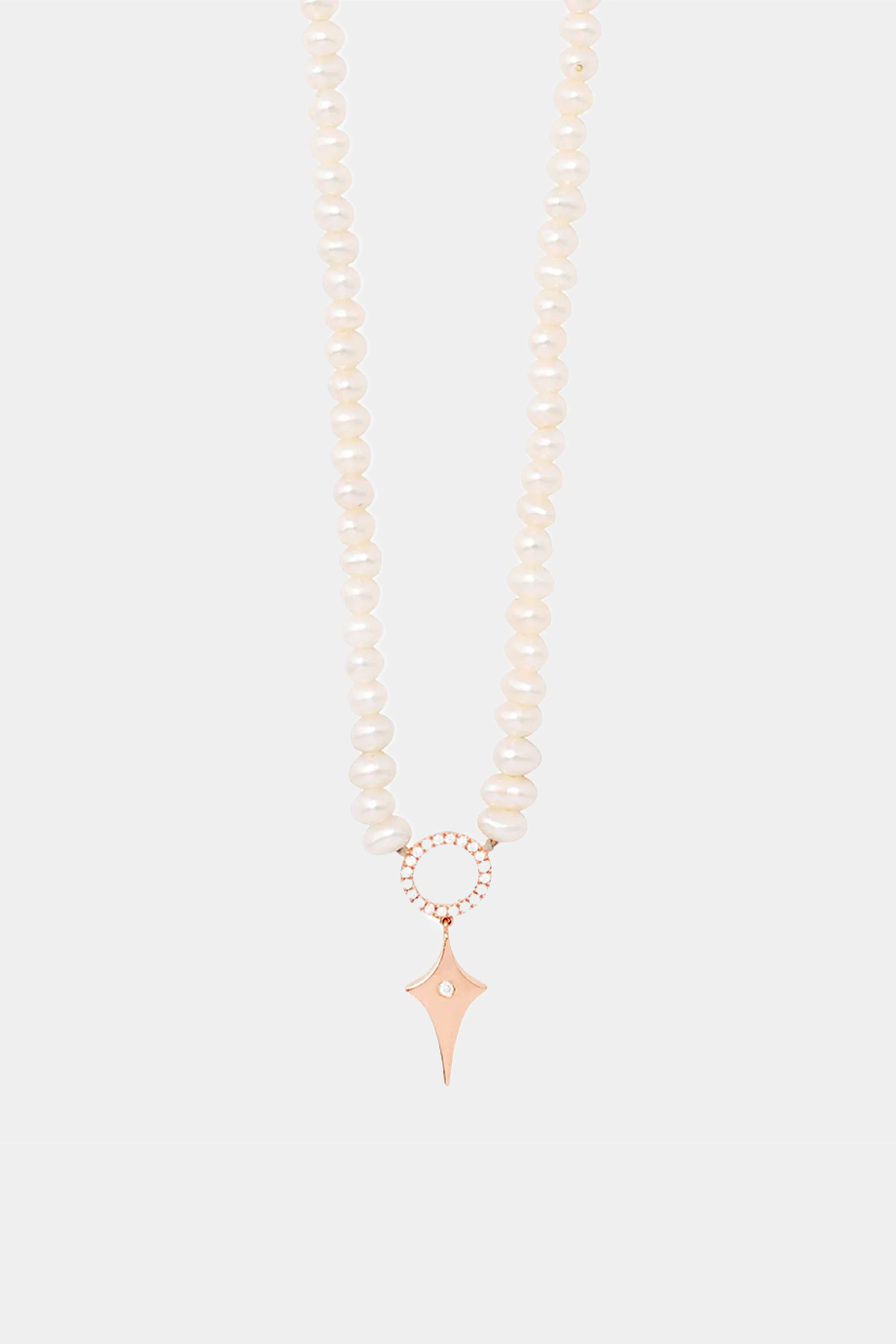 Shield Charm Necklace with Pearls