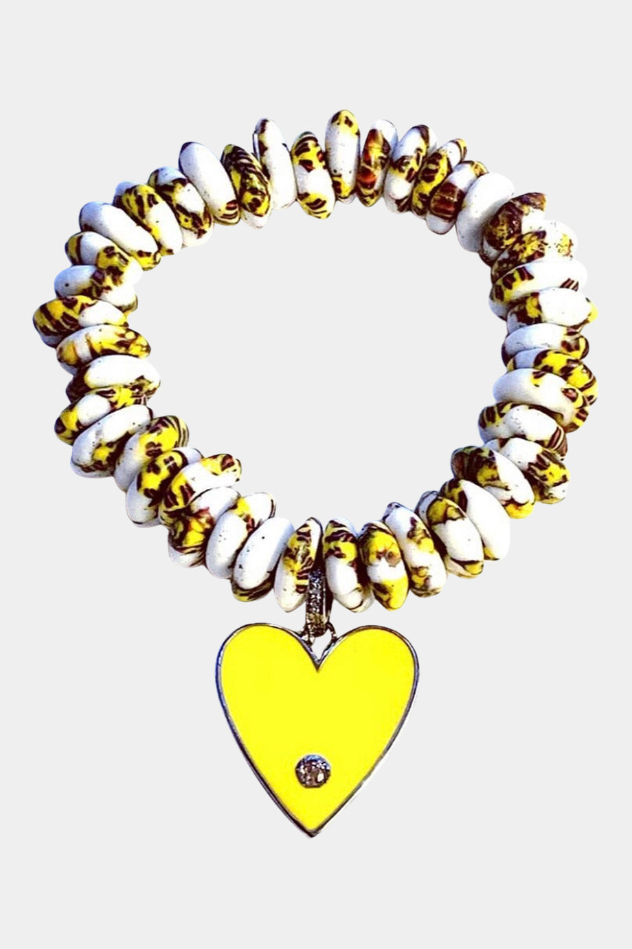 Ghana Bracelet Yellow Heart Charm