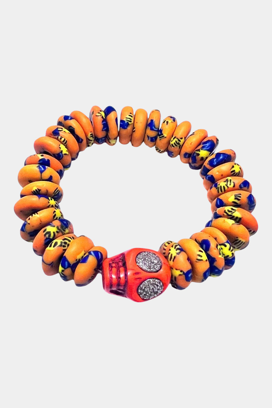 Ghana Orange Skull Bracelet