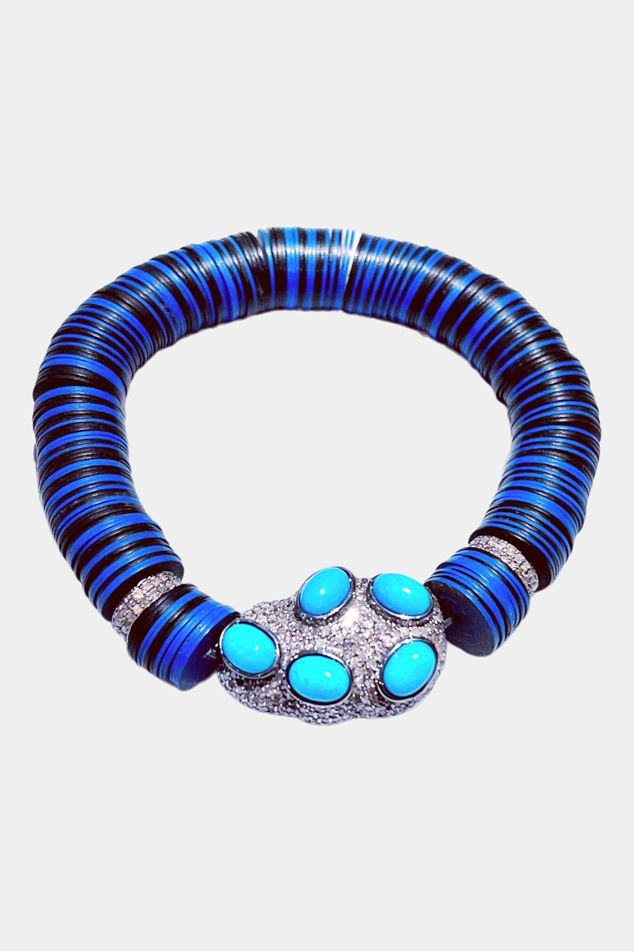 Blue and Black Vinyl Bracelet