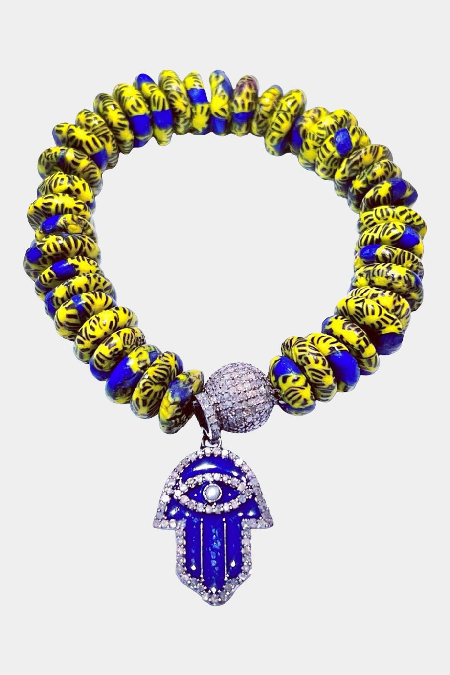 Ghana Bracelet with Pearl Hamsa