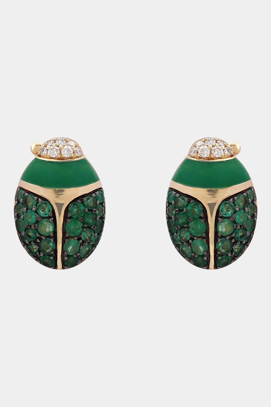 Emerald Scarab Earrings