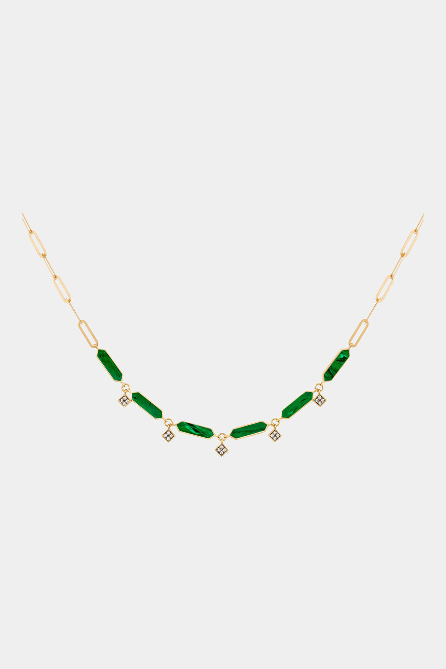 Carnaby With Gold And Malachite Choker