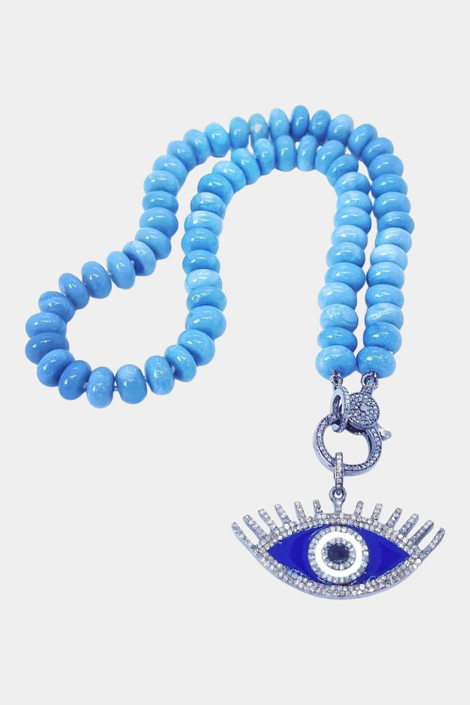 Blue Opal Eye Knotted Necklace