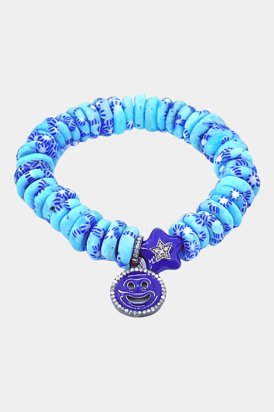 Blue and Purple Ghana Stretch Bracelet