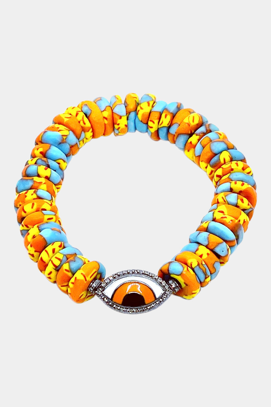 Ghana Orange and Blue Stretch Bracelet