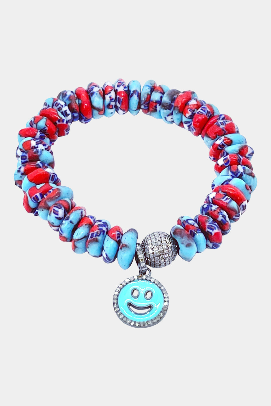 Turquoise Red & Blue Stretch Bracelet