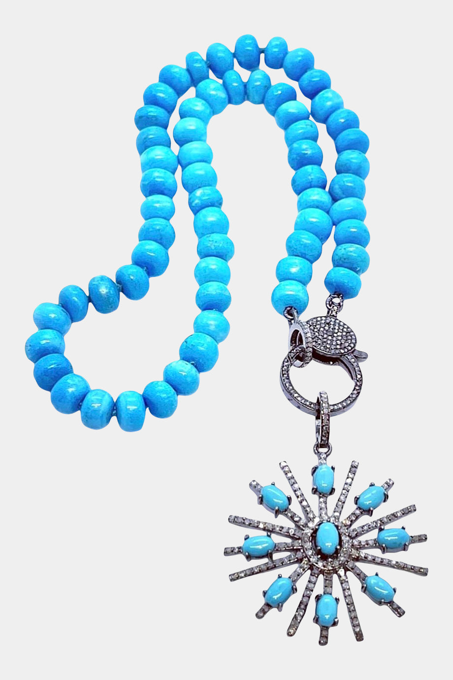Turquoise Starburst Knotted Necklace