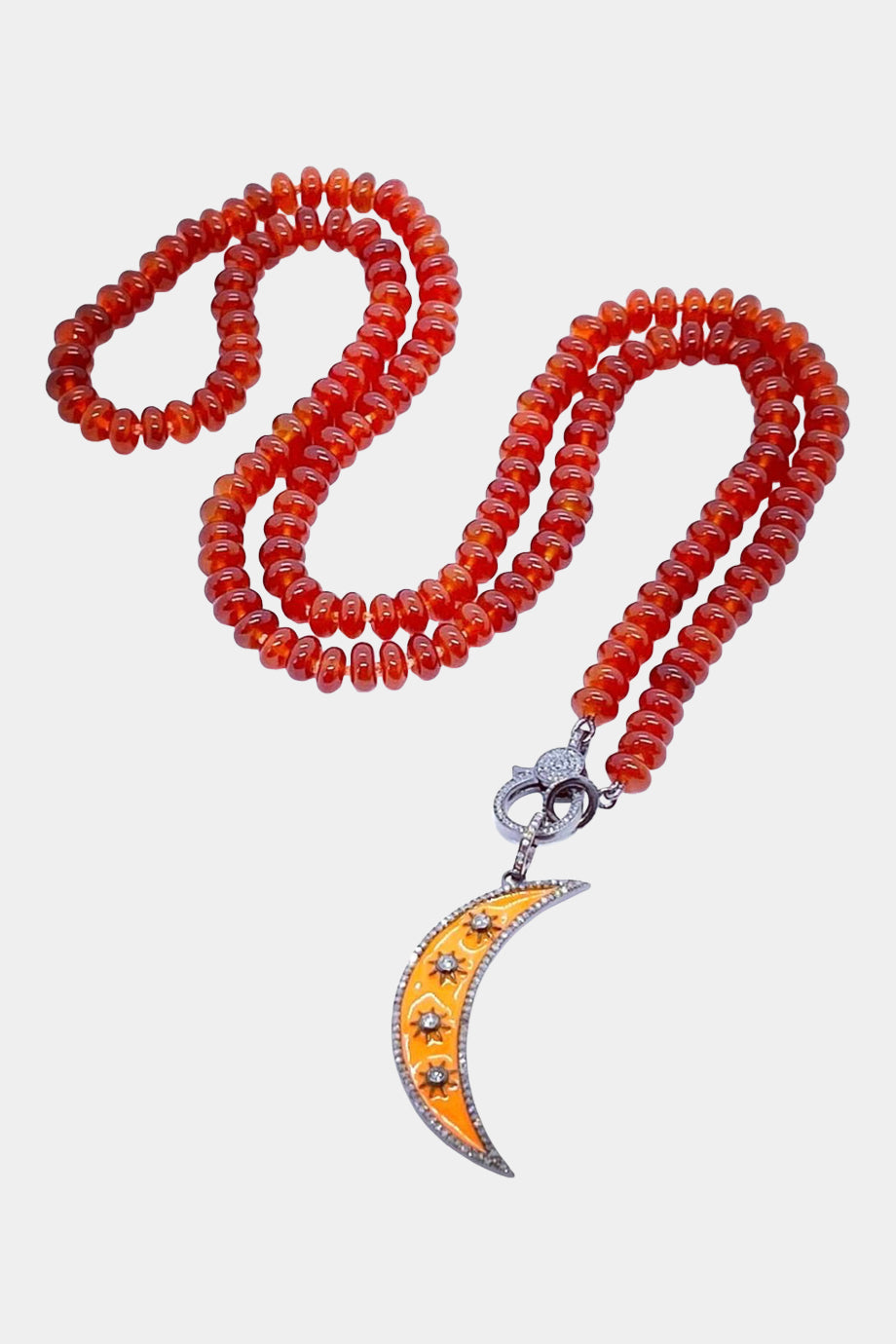 Carnelian Necklace with Orange Moon Pendant