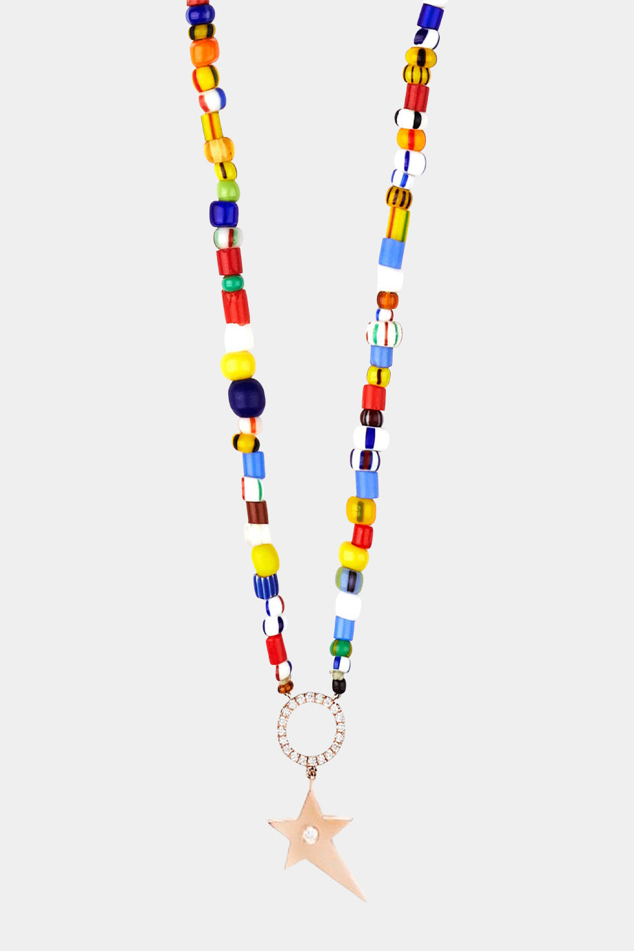 Rainbow Beaded Necklace Star Pendant 